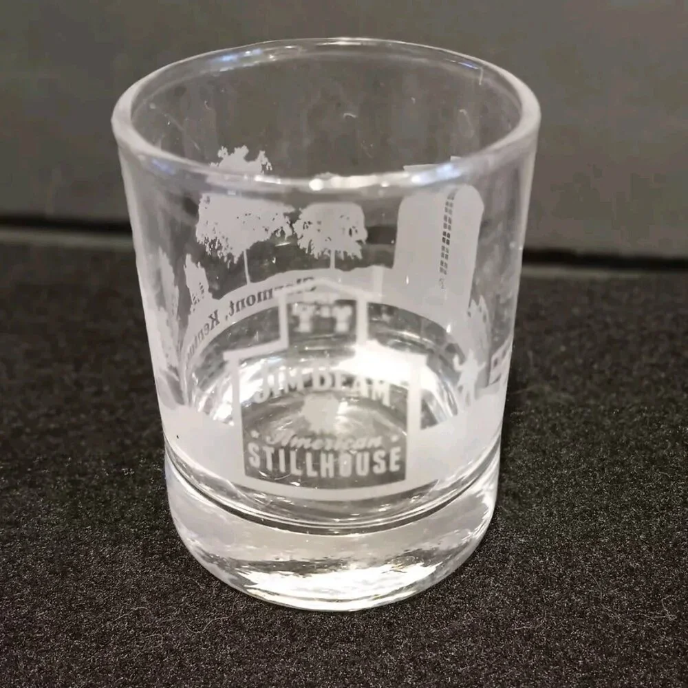 Jim Beam Distillery Double Etched Shot Glass‎ American Stillhouse Clermont KY